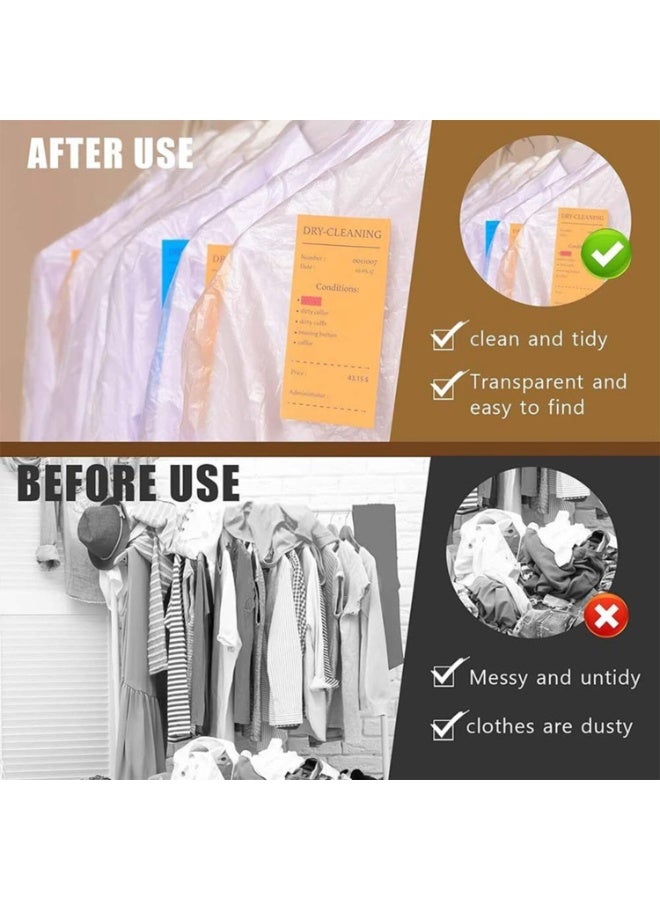 SRLIWHITE 20 Pack Clear Plastic Garment Bags for Hanging Clothes, Long Waterproof Dry Cleaning Covers for Suits, Coats, Jackets, and Dresses - Image 3